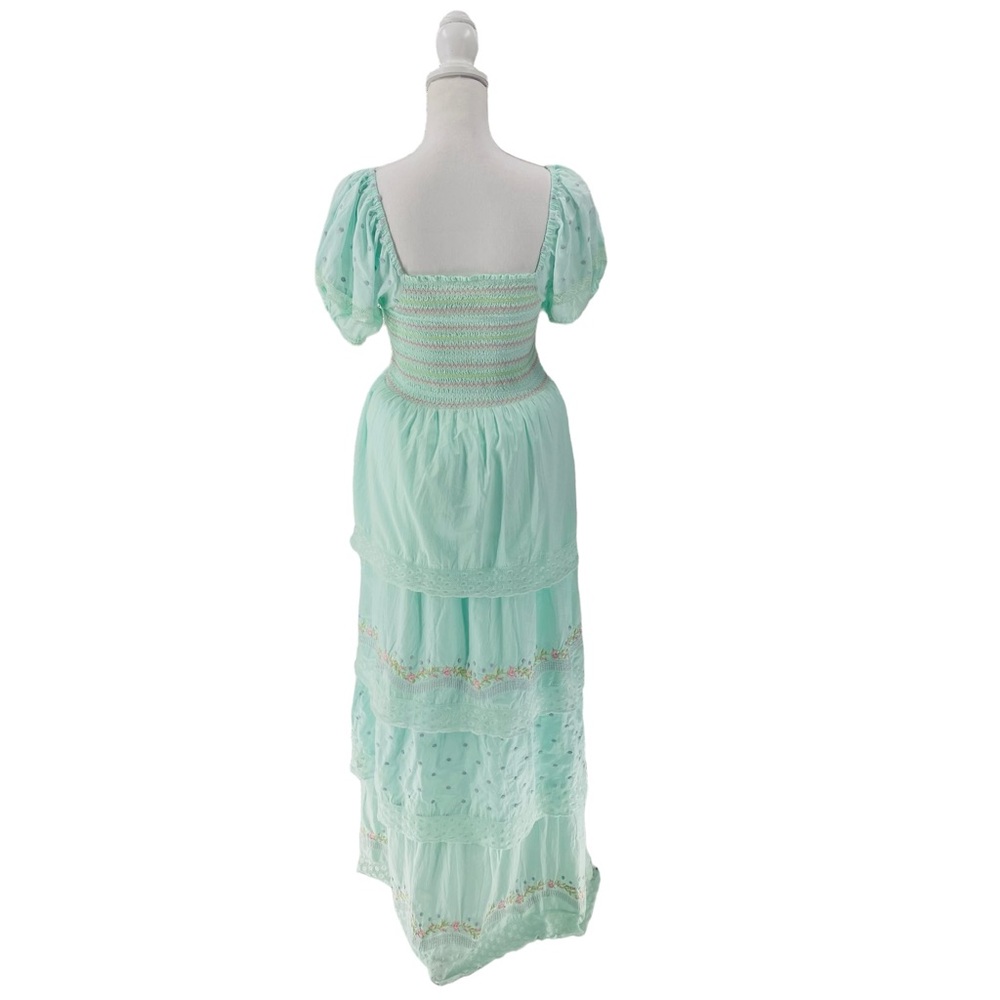 LoveShackFancy NEW Capella Tiered Embroidered Lace Swiss Dot Maxi Dress Size S - Picture 9 of 13